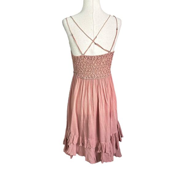 Free People Pink Rose Adella Mini Slip Dress Women's Size Large | 41-45-3 - Picture 2 of 8